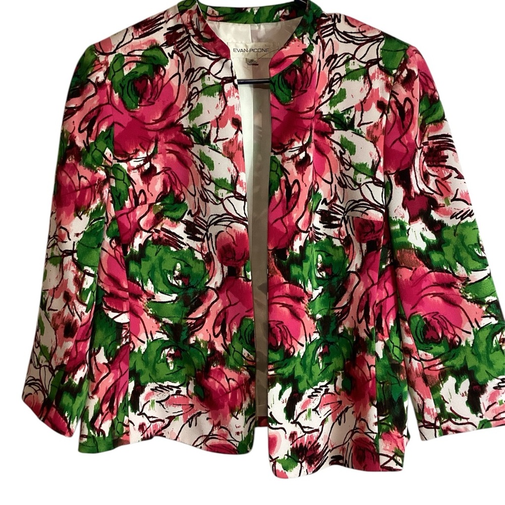 Evan-picone Floral Women's Jacket - Pink and Green